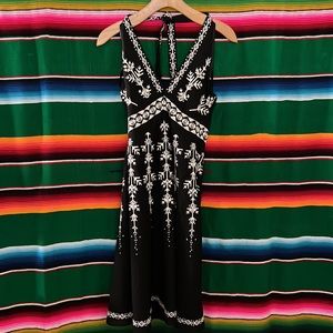 Maxazria Collection Halter Dress, Embroidery, Boho, Cotton, Size 2